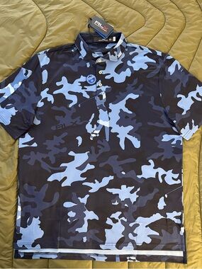 RLX Ralph Lauren ⛳️🏌️‍♂️ Blue Camouflage Polo